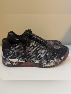 NOBULL Black White Trainers SF Camo Floral Gray Super fabric 7.5 W 6 M USA Shoes